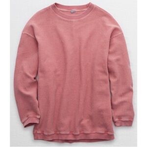 Aerie New Love Corded Oversized Sweatshirt Ribbed Size Small 100% Cotton